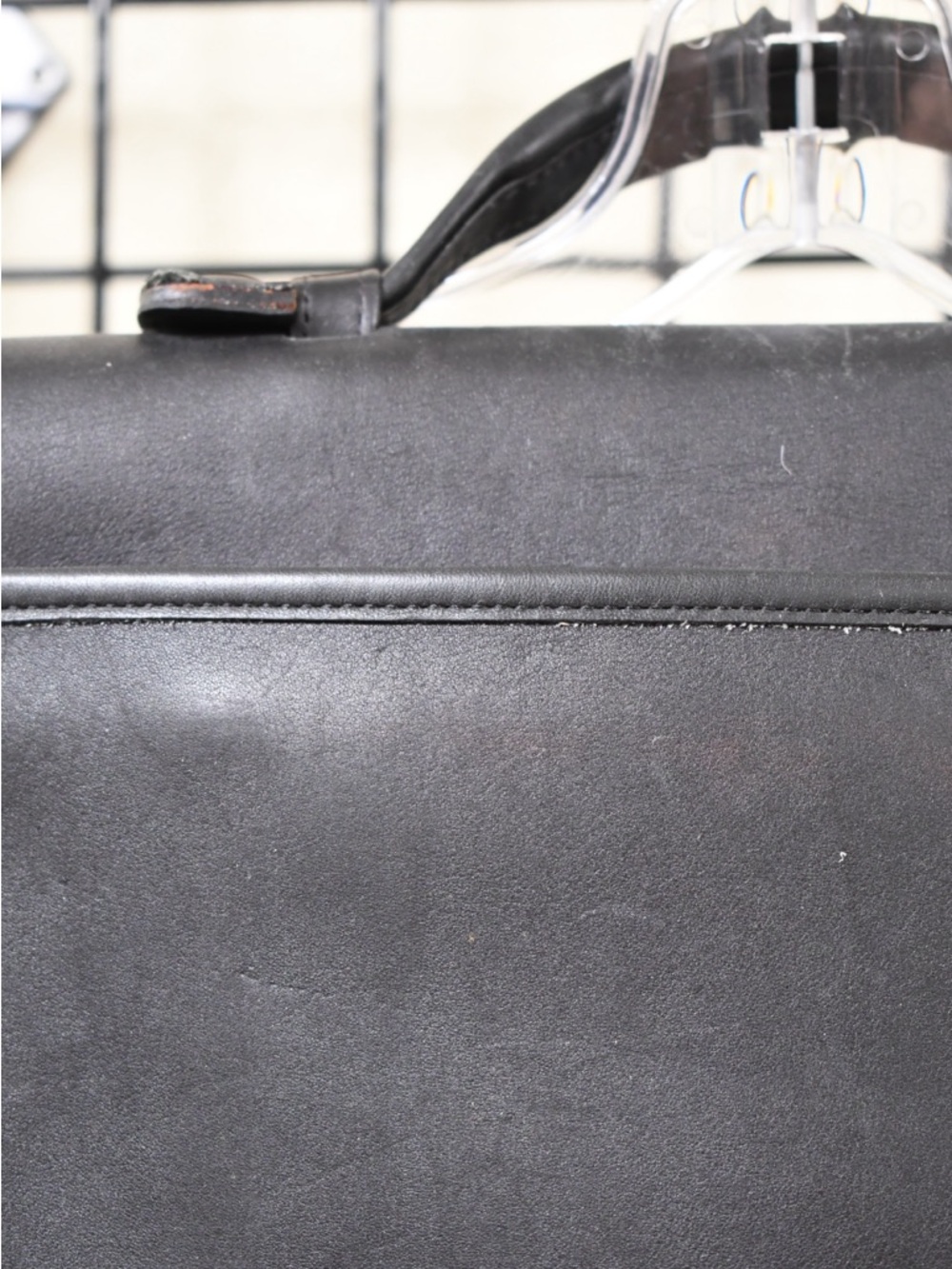 Coach Black Leather Briefcase with Gold Tone Lock & Hinges Vintage - Picture 5 of 8